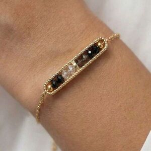 Gold Bar Bracelet Minimalist Adjustable Chain Bracelet